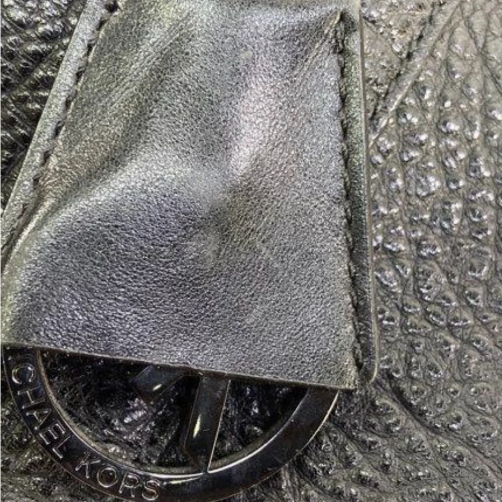 Michael Kors Black Textured Satchel - Picture 6 of 6